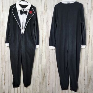 Funziez Silver Lilly One Piece Tuxedo Costume Black and White Size Small